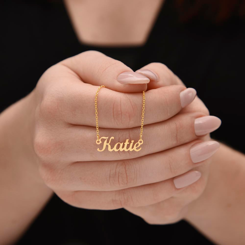 Caritas 18K Gold Custom Name Necklace