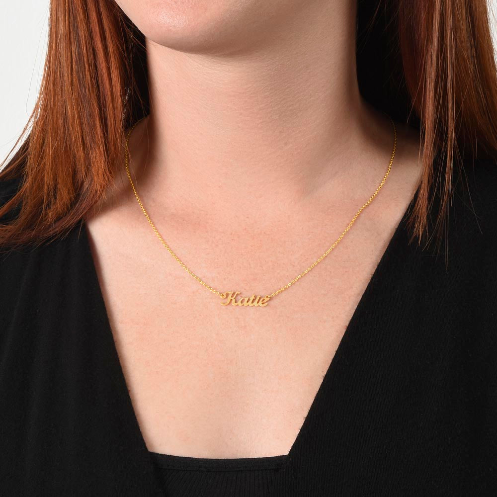 Caritas 18K Gold Custom Name Necklace